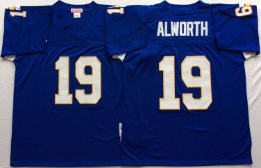 Activewear  Uniform #19 Lance Alworth Jerseys Vintage Royal Throwback Shirt