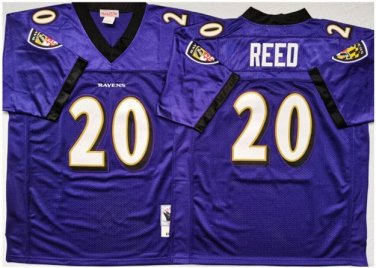 Activewear  Uniform #20 Ed Reed Jerseys Vintage 2004 Throwback Purple Shirt