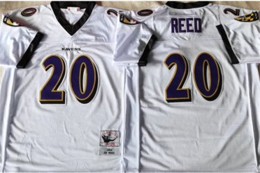 Activewear  Uniform #20 Ed Reed Jerseys Vintage 2004 Throwback White Shirt