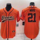 Activewear  Uniform #21 Denzel Ward Jerseys Orange Baseball CoolBase Shirt