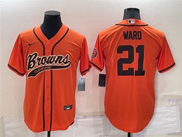 Activewear  Uniform #21 Denzel Ward Jerseys Orange Baseball CoolBase Shirt