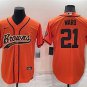 Activewear  Uniform #21 Denzel Ward Jerseys Orange Baseball CoolBase Shirt