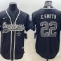 Activewear  Uniform #22 Emmitt Smith Jerseys Black RFLCTV Baseball CoolBase Shirt