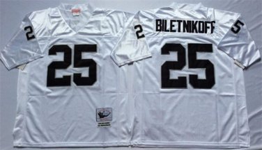 Activewear  Uniform #25 Fred Biletnikoff Jerseys Vintage White Throwback Shirt