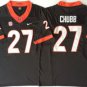 Activewear  Uniform #27 Nick Chubb Jerseys Black GA Bulldogs College Shirt