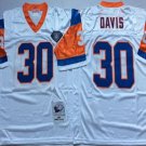 Activewear  Uniform #30 Terrell Davis Jerseys Vintage White Throwback Shirt