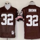 Activewear  Uniform #32 Jim Brown Jerseys Vintage M&N Throwback Shirt