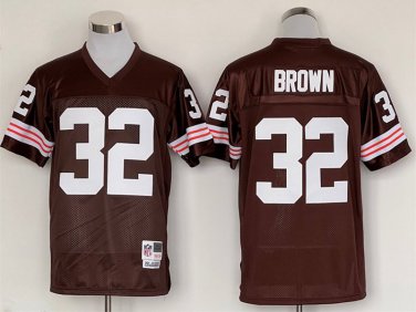 Activewear  Uniform #32 Jim Brown Jerseys Vintage M&N Throwback Shirt