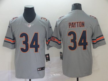 Activewear  Uniform #34 Walter Payton Jerseys Silver Inverted Legend Shirt