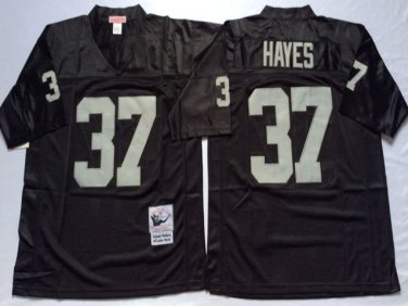 Activewear  Uniform #37 Lester Hayes Jerseys M&N Vintage Black Throwback Shirt