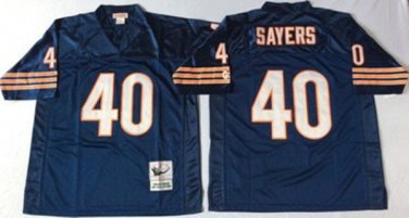 Activewear  Uniform #40 Gale Sayers Jerseys Vintage Navy Throwback Shirt