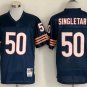 Activewear  Uniform #50 Mike Singletary Jerseys Vintage Navy Throwback Shirt