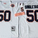Activewear  Uniform #50 Mike Singletary Jerseys Vintage White Throwback Shirt