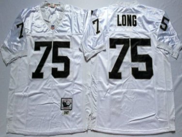 Activewear  Uniform #75 Howie Long Jerseys M&N Vintage White Throwback Shirt