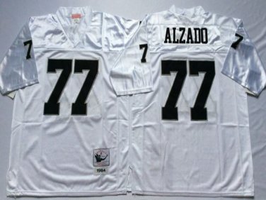 Activewear  Uniform #77 Lyle Alzado Jerseys M&N Vintage White Throwback Shirt