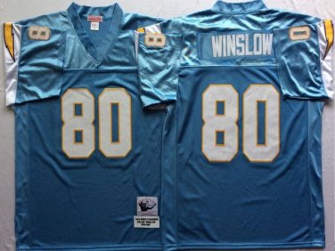 Activewear  Uniform #80 Kellen Winslow Jerseys Vintage Blue Throwback Shirt