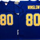 Activewear  Uniform #80 Kellen Winslow Jerseys Vintage Royal Throwback Shirt