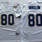 Activewear  Uniform #80 Kellen Winslow Jerseys Vintage White Throwback Shirt