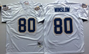 Activewear  Uniform #80 Kellen Winslow Jerseys Vintage White Throwback Shirt
