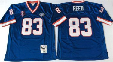 Activewear  Uniform #83 Andre Reed Jerseys M&N Vintage Blue Throwback Shirt