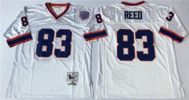 Activewear  Uniform #83 Andre Reed Jerseys M&N Vintage White Throwback Shirt