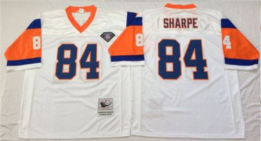 Activewear  Uniform #84 Shannon Sharpe Jerseys Vintage White Throwback Shirt