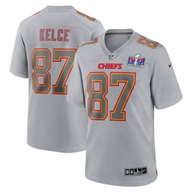 Activewear  Uniform #87 Travis Kelce Jerseys Gray 2024 Super Bowl LVIII Shirt