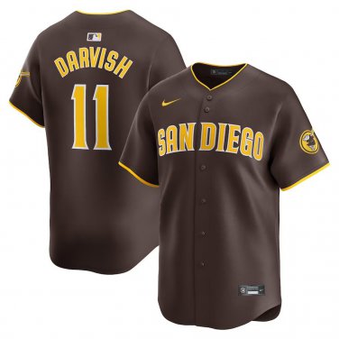 Activewear Baseball Uniform 11 Yu Darvish Jerseys Brown Away Limited Player Shirt