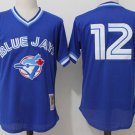 Activewear Baseball Uniform 12 Roberto Alomar Jerseys Blue Pullover Throwback Shirt