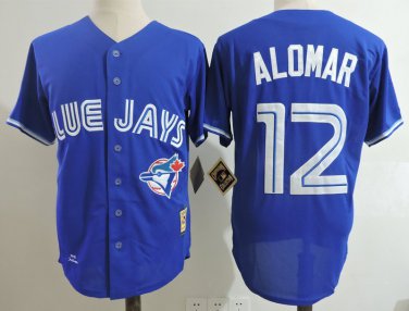 Activewear Baseball Uniform 12 Roberto Alomar Jerseys Vintage Royal Throwback Shirt