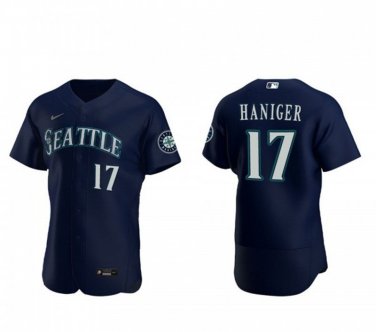 Activewear Baseball Uniform 17 Mitch Haniger Jerseys Navy Alternate Player Elite Shirt
