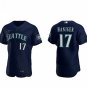 Activewear Baseball Uniform 17 Mitch Haniger Jerseys Navy Alternate Player Elite Shirt
