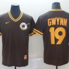 Activewear Baseball Uniform 19 Tony Gwynn Jerseys Brown Cooperstown V Neck Shirt