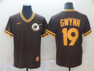 Activewear Baseball Uniform 19 Tony Gwynn Jerseys Brown Cooperstown V Neck Shirt