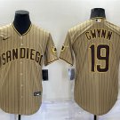 Activewear Baseball Uniform 19 Tony Gwynn Jerseys Tan Alternate Retired Player Shirt