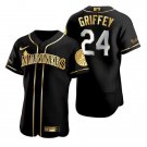 Activewear Baseball Uniform 24 Ken Griffey Jr. Jerseys Black Gold Edition Elite Shirt