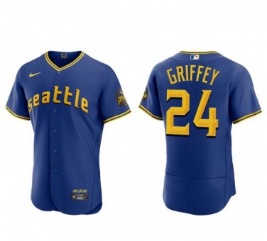 Activewear Baseball Uniform 24 Ken Griffey Jr. Jerseys Royal City Connect Elite Shirt