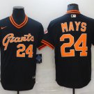Activewear Baseball Uniform 24 Willie Mays Jerseys Black Pullover Cooperstown Shirt