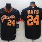 Activewear Baseball Uniform 24 Willie Mays Jerseys Black Pullover Cooperstown Shirt