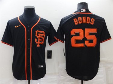 Activewear Baseball Uniform 25 Barry Bonds Jerseys Black Alternate Retired Shirt
