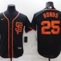 Activewear Baseball Uniform 25 Barry Bonds Jerseys Black Alternate Retired Shirt