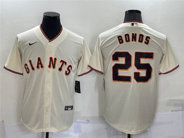 Activewear Baseball Uniform 25 Barry Bonds Jerseys Cream Home Retired Player Shirt