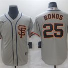 Activewear Baseball Uniform 25 Barry Bonds Jerseys Gray Road Retired Player Shirt