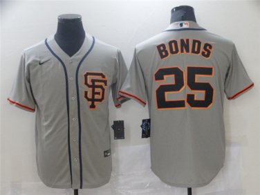 Activewear Baseball Uniform 25 Barry Bonds Jerseys Gray Road Retired Player Shirt