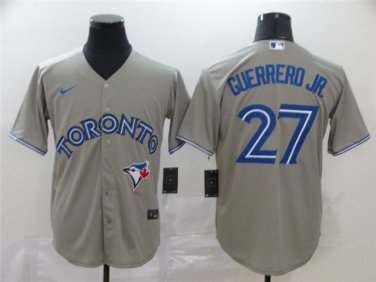 Activewear Baseball Uniform 27 Vladimir Guerrero Jr. Jerseys Gray Away Player Shirt
