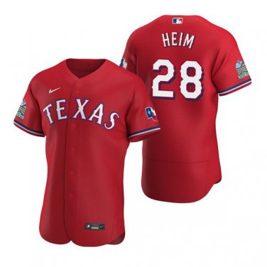 Activewear Baseball Uniform 28 Jonah Heim Jerseys Red Alternate Player Elite Shirt