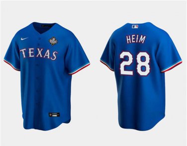 Activewear Baseball Uniform 28 Jonah Heim Jerseys Royal 2023 World Series Game Shirt