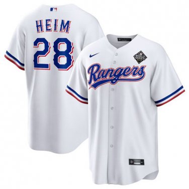 Activewear Baseball Uniform 28 Jonah Heim Jerseys White 2023 World Series Game Shirt