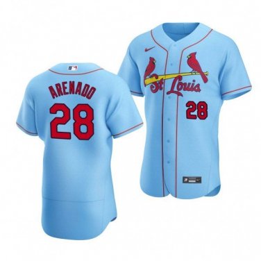 Activewear Baseball Uniform 28 Nolan Arenado Jerseys Light Blue Alternate Elite Shirt