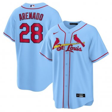 Activewear Baseball Uniform 28 Nolan Arenado Jerseys Light Blue Alternate Player Shirt